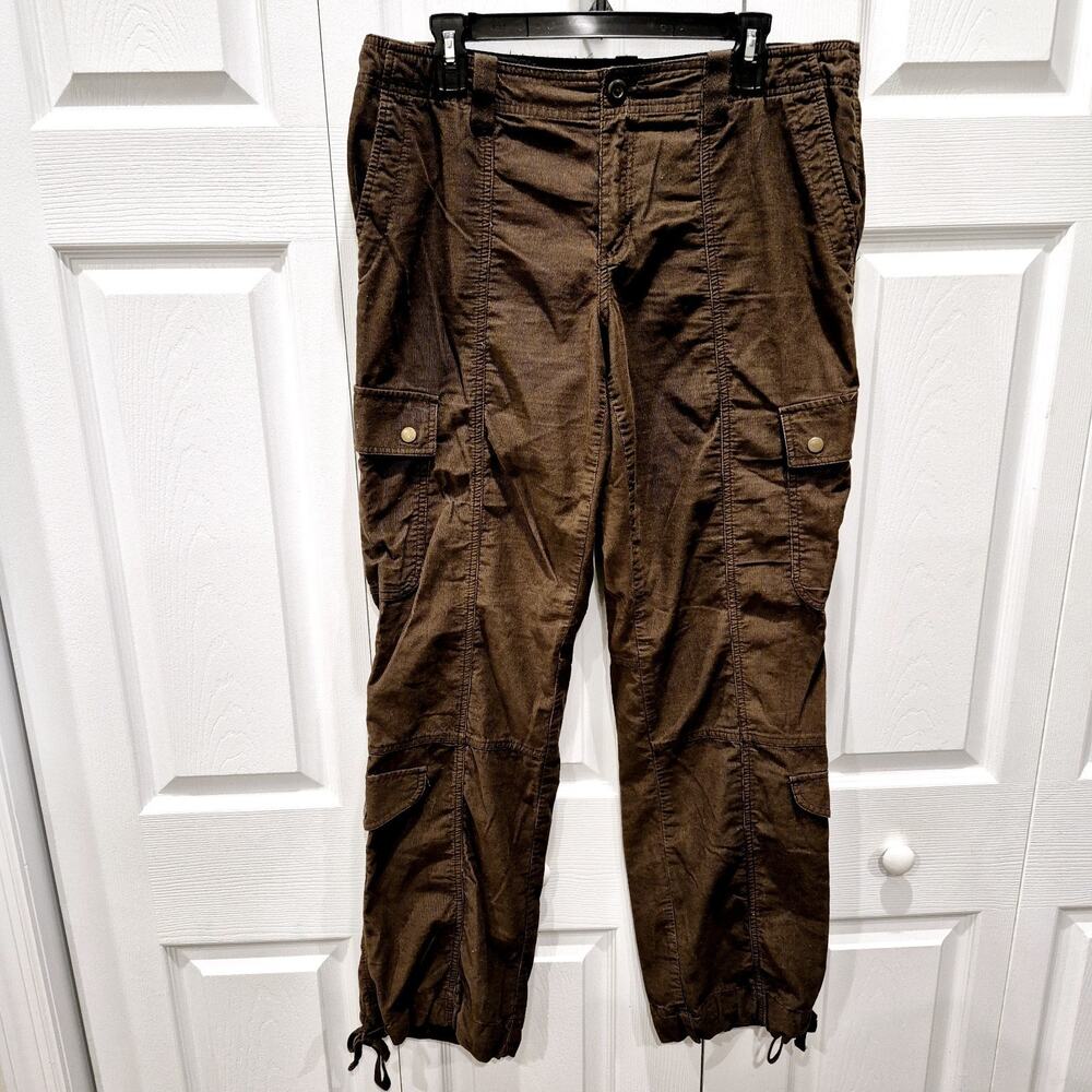 London Jean Women's Marisa Fit Corduroy Cargo Pants Brown Size 12